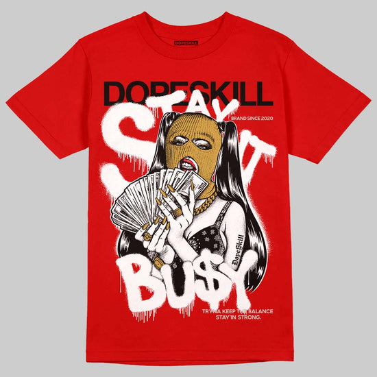 Adidas Samba OG Cloud White Better Scarlet Supplier Colour DopeSkill T-Shirt Stay It Busy Graphic Streetwear - Red