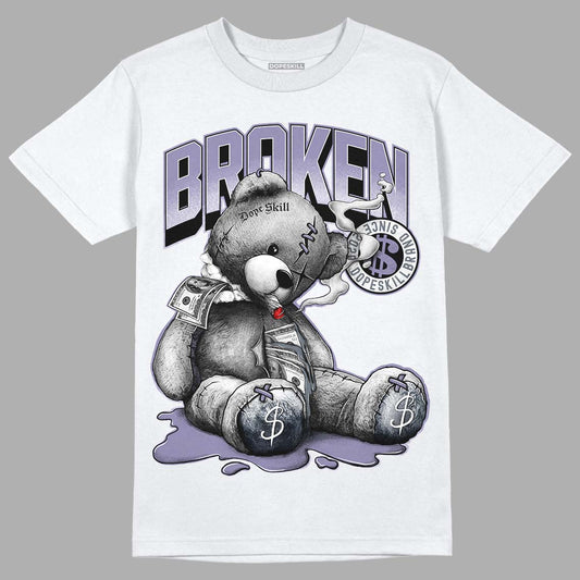 Jordan 5 Retro Low Indigo Haze DopeSkill T-Shirt Sick Bear Graphic Streetwear  - White