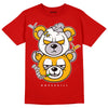 Red Sneakers DopeSkill Red T-shirt New Double Bear Graphic Streetwear