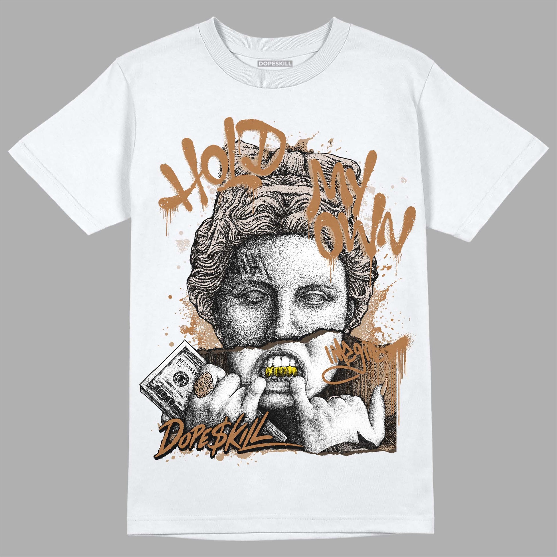 Jordan 3 Retro Palomino DopeSkill T-shirt Hold My Own Graphic Streetwear - White