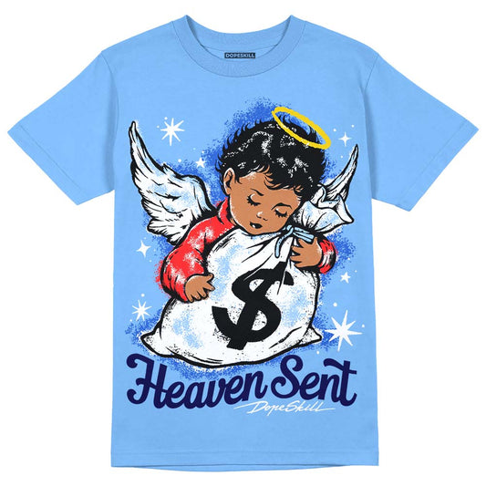 Dunk Low Retro White Polar Blue DopeSkill University Blue T-shirt Heaven Sent Graphic Streetwear