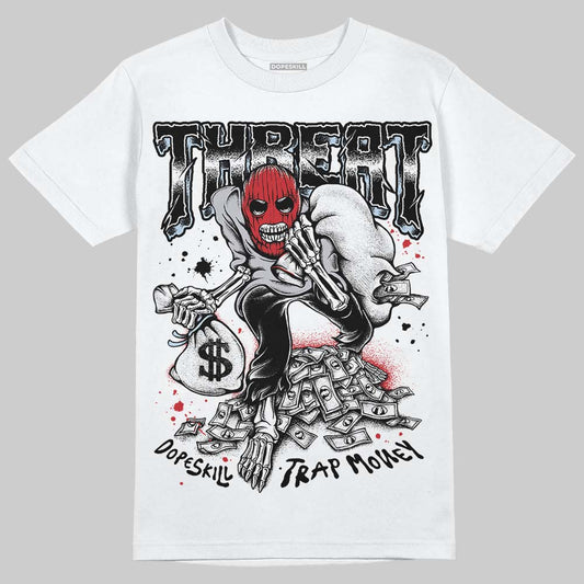 Jordan 5 Retro OG Black Metallic Reimagined DopeSkill T-Shirt Threat Graphic Streetwear - White