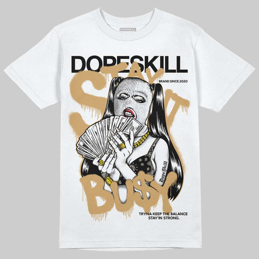 Jordan 5 Retro Reverse Metallic DopeSkill T-Shirt Stay It Busy Graphic Streetwear -White