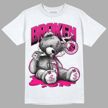 Jordan 1 Low GS “Fierce Pink” Dopeskill T-Shirt Sick Bear Graphic Streetwear - White