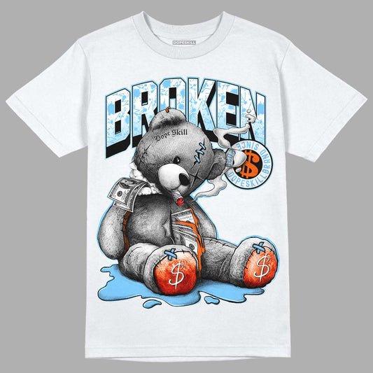 Dunk Low Futura University Blue DopeSkill T-Shirt Sick Bear Graphic Streetwear - White