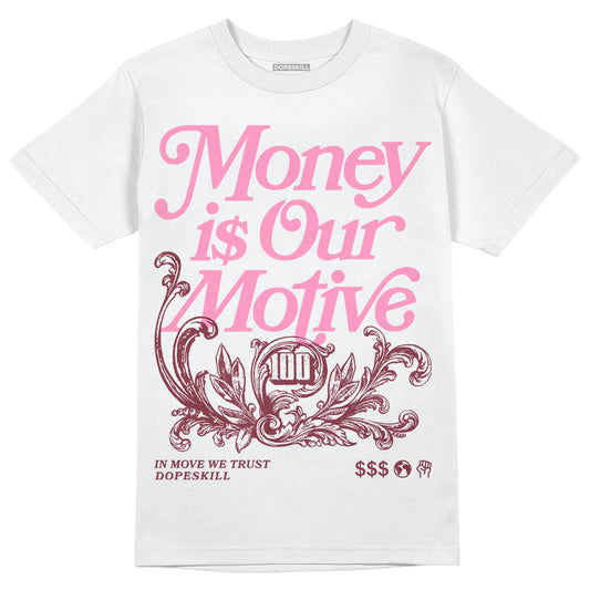 Jordan 1 Retro High OG “Team Red” DopeSkill T-Shirt Money Is Our Motive Typo Graphic Streetwear - White