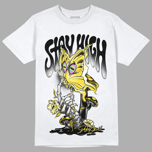 Jordan 4 Tour Yellow Thunder DopeSkill T-Shirt Stay High Graphic Streetwear - White