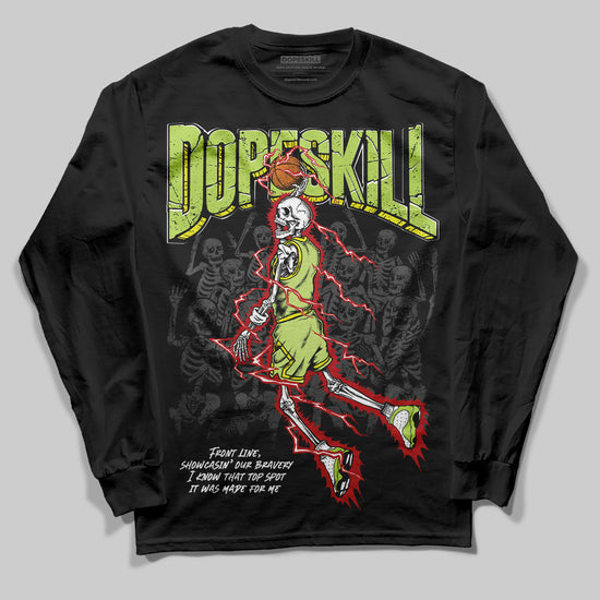 Jordan 13 Retro Bright Cactus DopeSkill Long Sleeve T-Shirt Thunder Dunk Graphic Streetwear - Black