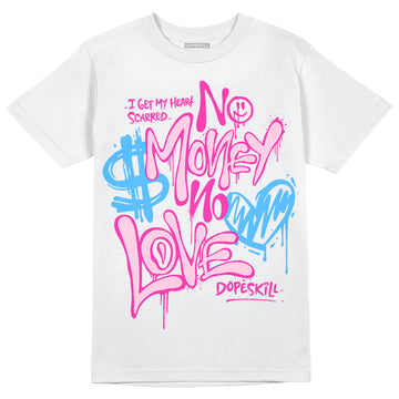 Dunk Low GS 'Triple Pink' DopeSkill T-Shirt No Money No Love Typo Graphic Streetwear - White