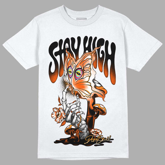 Jordan 12 Retro Brilliant Orange DopeSkill T-Shirt Stay High Graphic Streetwear - White