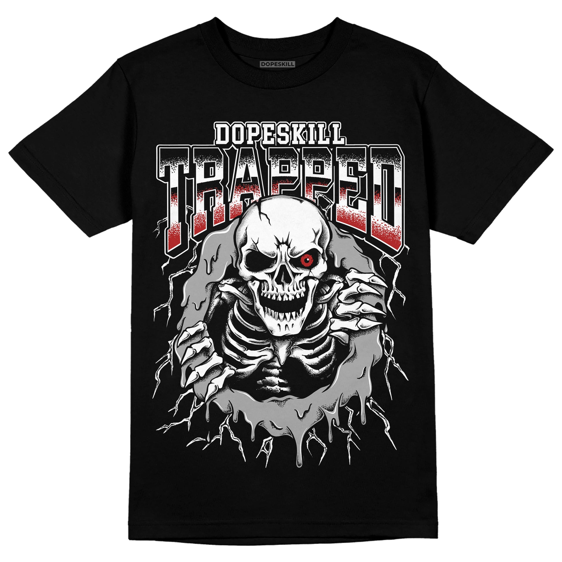 Jordan 14 "Black/White" DopeSkill T-Shirt Trapped Halloween Graphic Streetwear - Black 