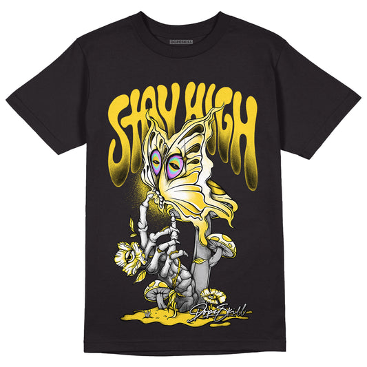 Jordan 4 Tour Yellow Thunder DopeSkill T-Shirt Stay High Graphic Streetwear - Black