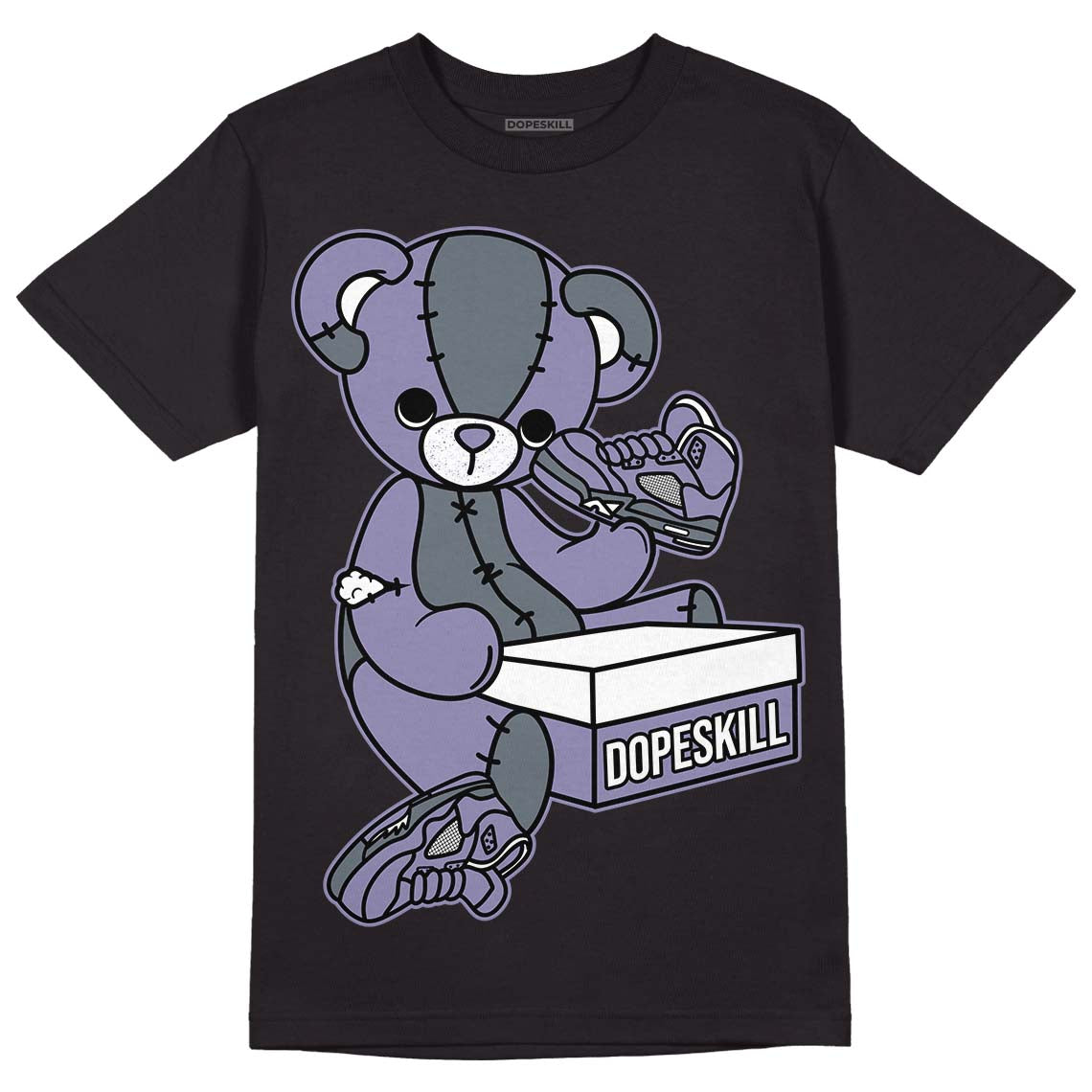 Jordan 5 Retro Low Indigo Haze DopeSkill T-Shirt Sneakerhead BEAR Graphic Streetwear  - Black