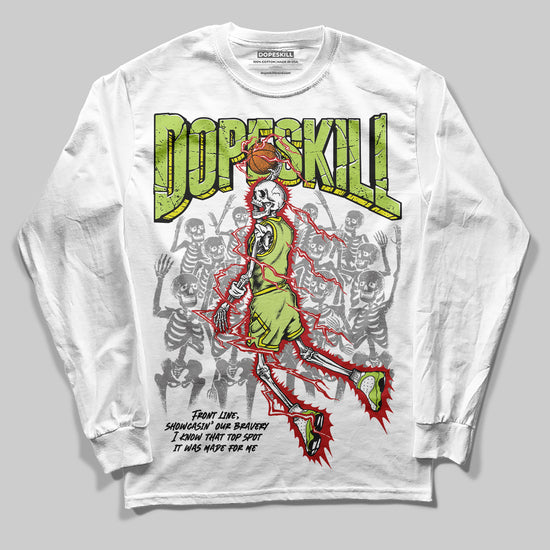 Jordan 13 Retro Bright Cactus DopeSkill Long Sleeve T-Shirt Thunder Dunk Graphic Streetwear - WHite