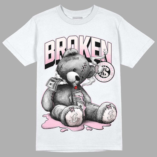 Dunk Low LX Pink Foam DopeSkill T-Shirt Sick Bear Graphic Streetwear - White