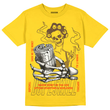 Jordan 6 “Yellow Ochre” DopeSkill Yellow T-shirt Show Me The Money Graphic Streetwear