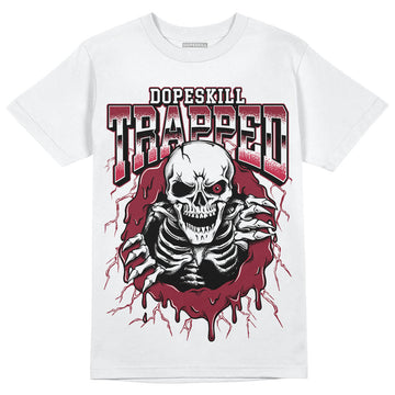 Jordan 1 Retro High '85 OG Metallic Burgundy DopeSkill T-Shirt Trapped Halloween Graphic Streetwear - WHite