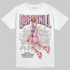 AMIRI White & Pink Stars Court Sneakers DopeSkill T-Shirt Thunder Dunk Graphic Streetwear - White