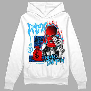 Jordan 1 High Retro OG “University Blue” DopeSkill Hoodie Sweatshirt Drip'n Never Tripp'n Graphic Streetwear - White