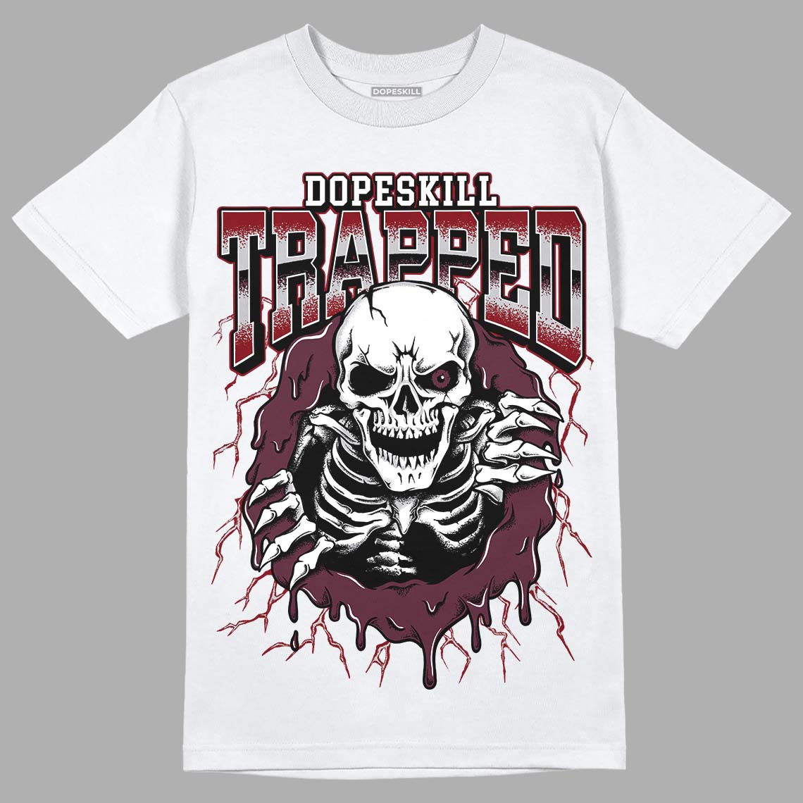 Jordan 5 Retro Burgundy (2023) DopeSkill T-Shirt Trapped Halloween Graphic Streetwear - White 