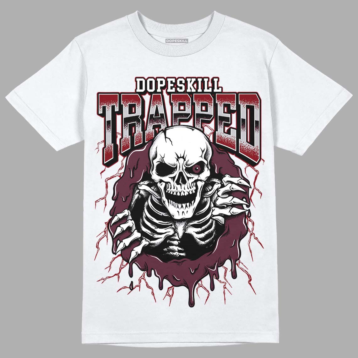 Burgundy 5s DopeSkill T-Shirt Trapped Halloween Graphic – DOPESKILL®