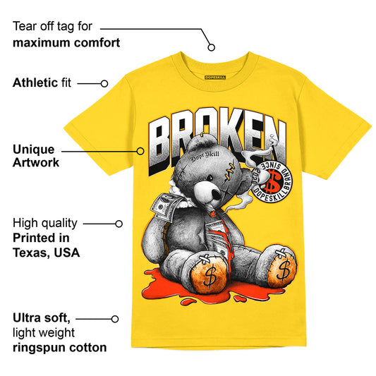 Yellow Ochre 6s DopeSkill Yellow T-shirt Sick Bear Graphic