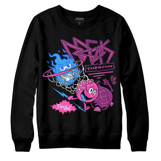 Jordan 4 GS “Hyper Violet” DopeSkill Sweatshirt Break Through Graphic Streetwear - Black