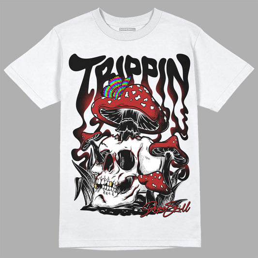 Jordan 14 "Black/White" DopeSkill T-Shirt Trippin Graphic Streetwear - White 