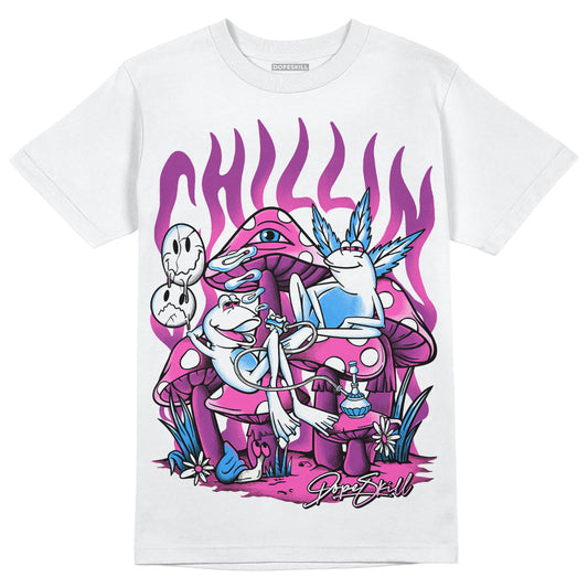 Jordan 4 GS “Hyper Violet” DopeSkill T-Shirt Chillin Graphic Streetwear - White