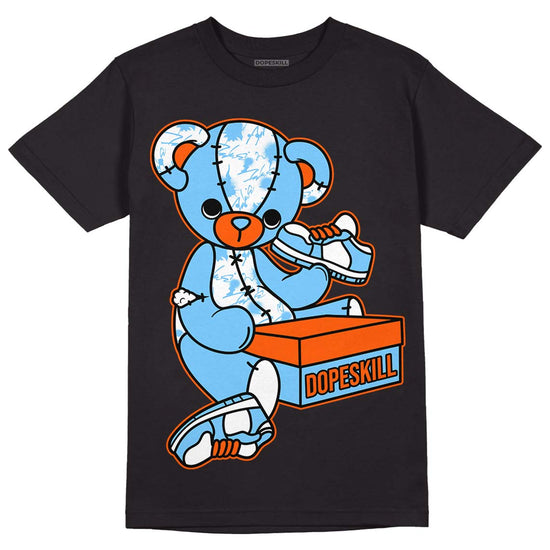 Dunk Low Futura University Blue DopeSkill T-Shirt Sneakerhead BEAR Graphic Streetwear - Black