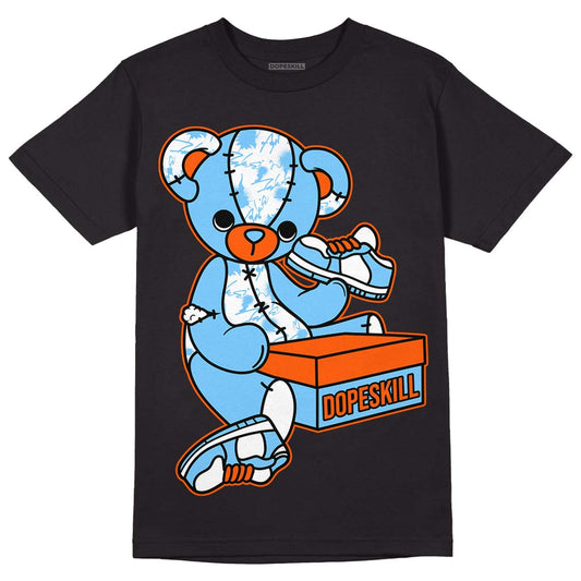 Dunk Low Futura University Blue DopeSkill T-Shirt Sneakerhead BEAR Graphic Streetwear - Black