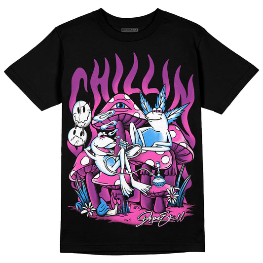 Jordan 4 GS “Hyper Violet” DopeSkill T-Shirt Chillin Graphic Streetwear - Black