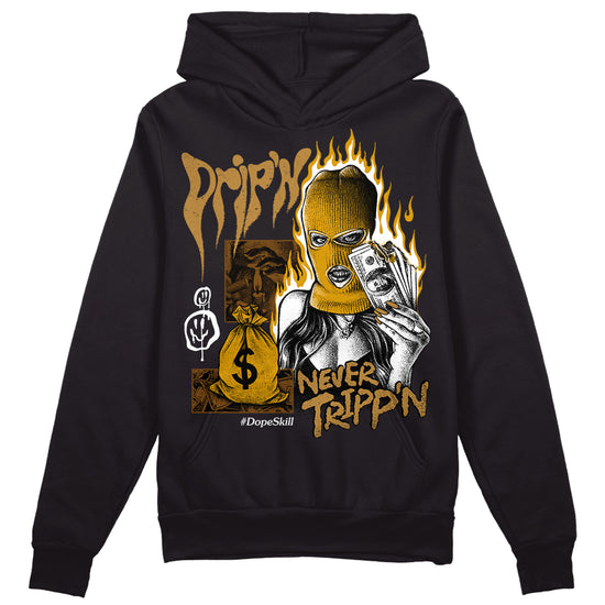 Jordan 13 Wheat 2023 DopeSkill Hoodie Sweatshirt Drip'n Never Tripp'n Graphic Streetwear - Black