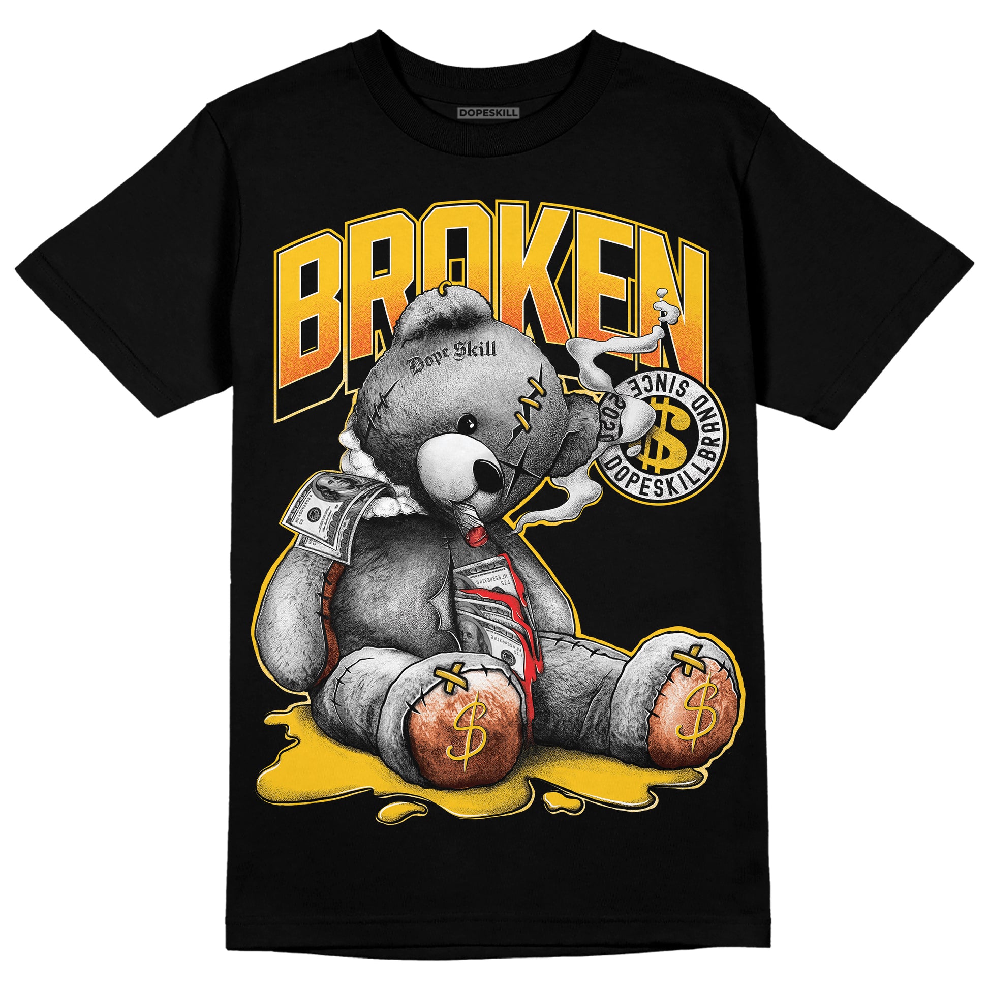 Yellow Sneakers DopeSkill T-Shirt Sick Bear Graphic Streetwear - Black