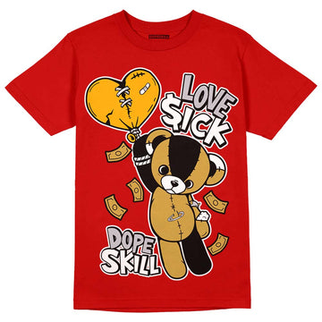 Red Sneakers DopeSkill Red T-shirt Love Sick Graphic Streetwear