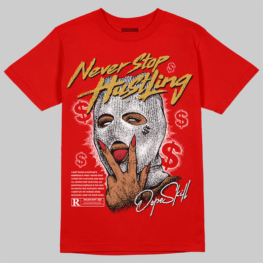 Jordan 11 “Bred Velvet” DopeSkill Red T-shirt Never Stop Hustling Graphic Streetwear