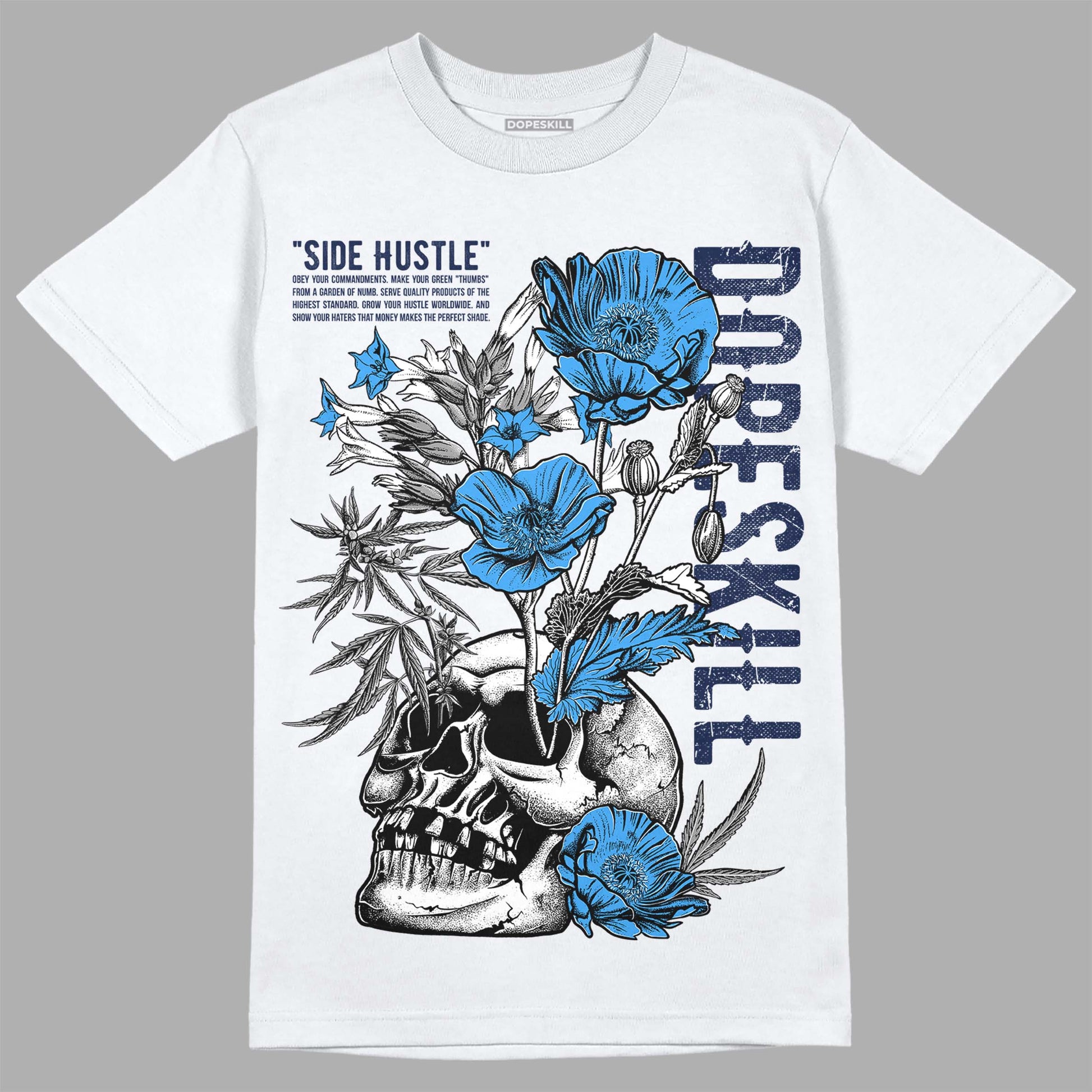 Jordan 3 "Midnight Navy" DopeSkill T-Shirt Side Hustle Graphic Streetwear - White