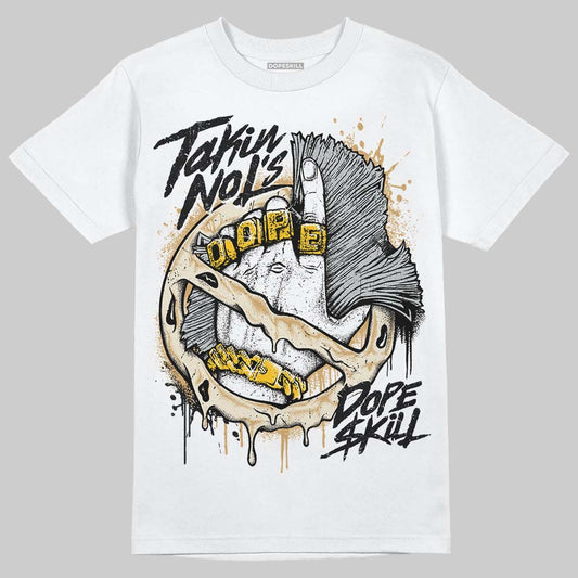 Jordan 5 Retro Reverse Metallic DopeSkill T-Shirt Takin No L's Graphic Streetwear - White