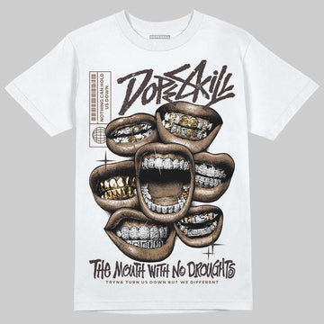 SoleFly x Air Jordan 12 Retro SP 'Cafecito/Baroque Brown' DopeSkill T-Shirt The Mouth With No Droughts Graphic Streetwear - White