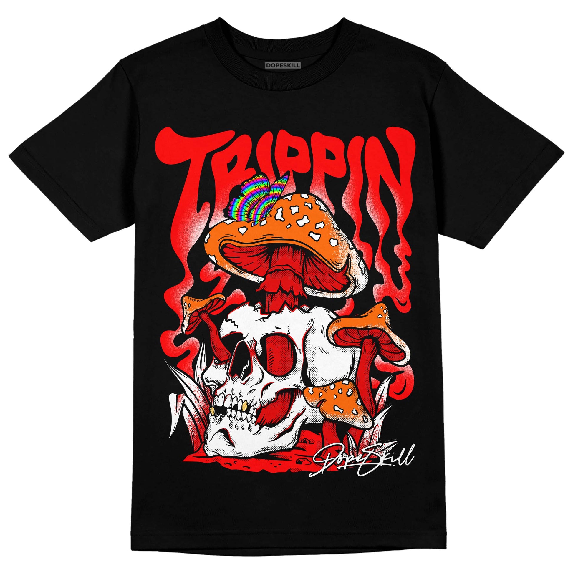 Jordan 1 Retro High OG "Satin Bred" DopeSkill T-Shirt Trippin Graphic Streetwear - Black