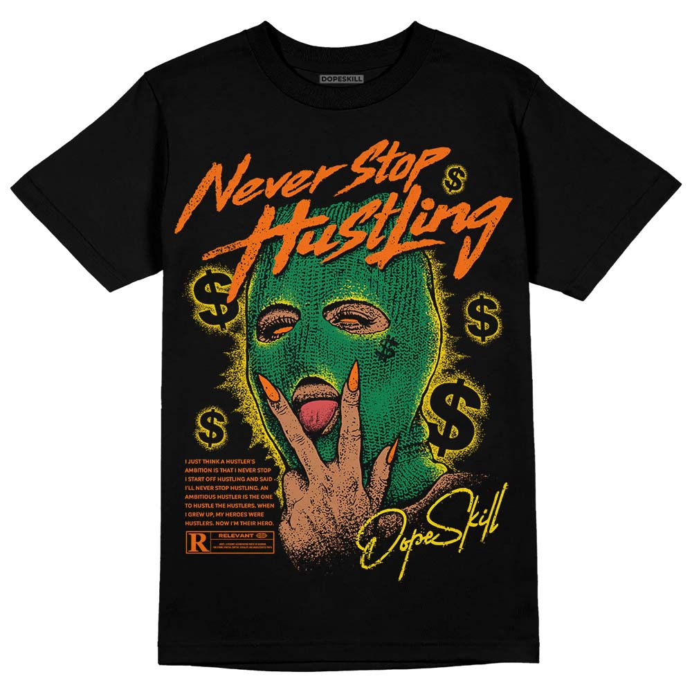 Green Sneakers DopeSkill T-Shirt Never Stop Hustling Graphic Streetwear - Black 