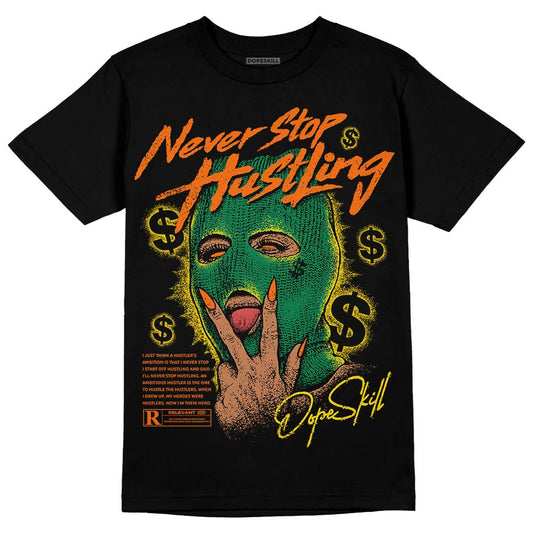 Green Sneakers DopeSkill T-Shirt Never Stop Hustling Graphic Streetwear - Black 