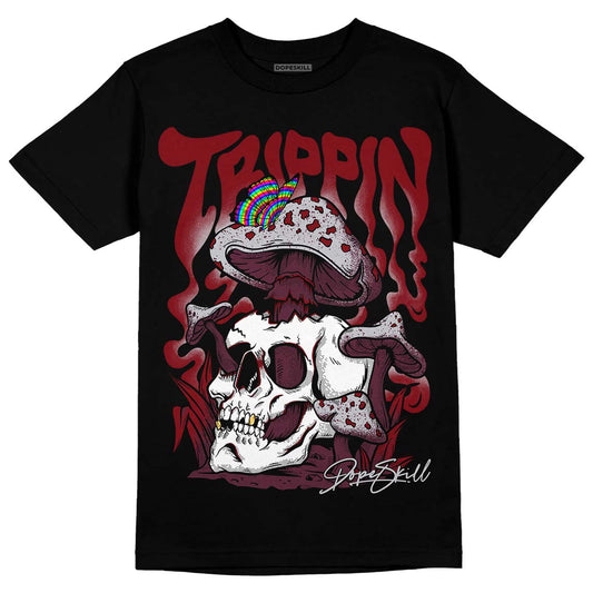 Jordan 5 Retro Burgundy (2023) DopeSkill T-Shirt Trippin Graphic Streetwear - Black 