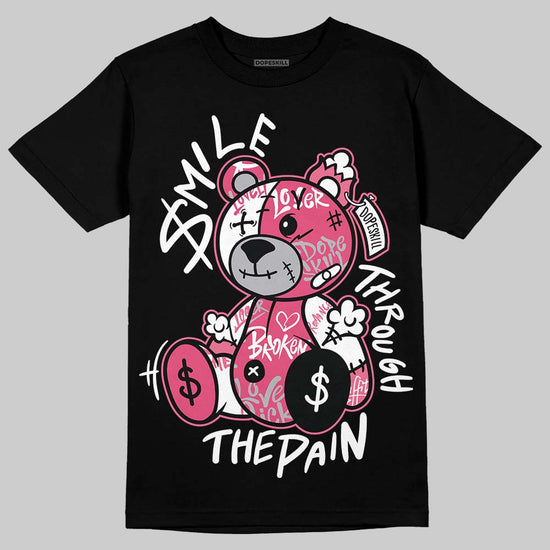 Balenciaga Runner White Fluo Pink DopeSkill T-Shirt Smile Through The Pain Graphic Streetwear - Black