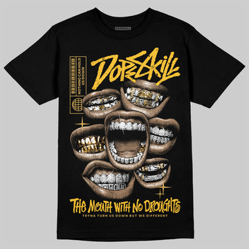 Jordan 12 "Phantom" DopeSkill T-Shirt The Mouth With No Droughts Graphic Streetwear - Black