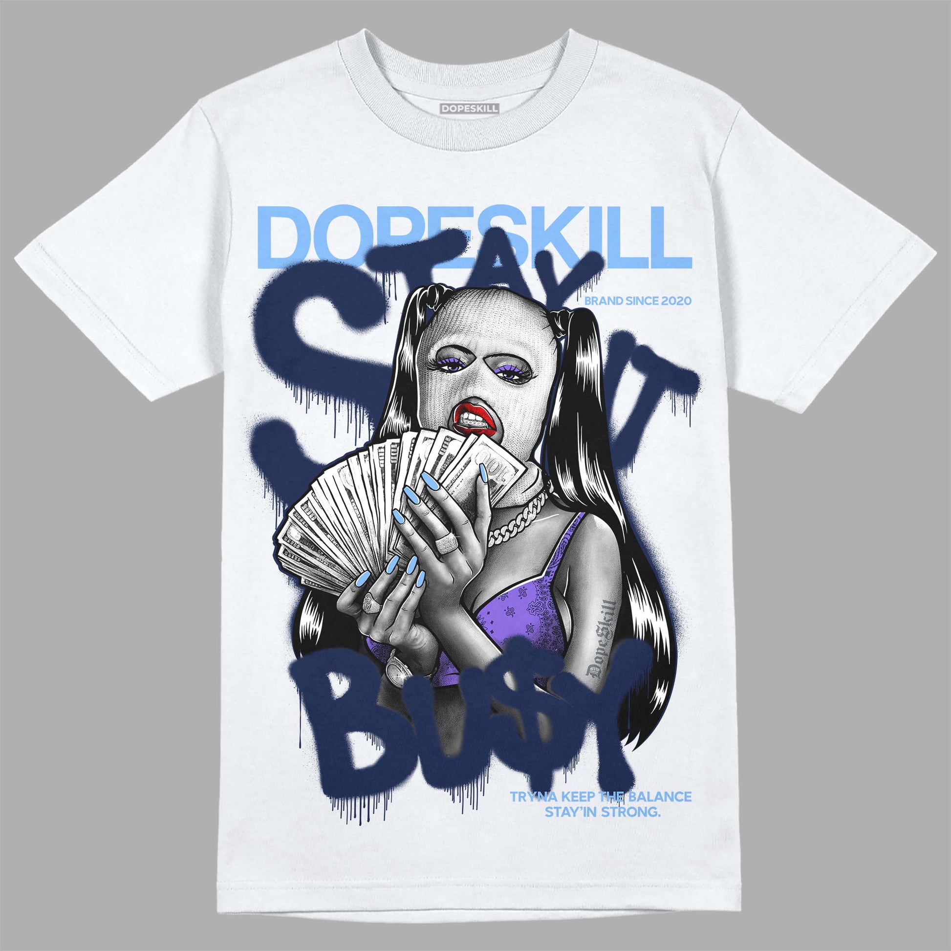 Jordan 5 SE “Georgetown” DopeSkill T-Shirt Stay It Busy Graphic Streetwear