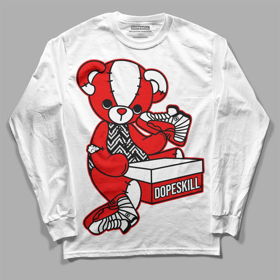 Jordan 12 “Cherry” DopeSkill Long Sleeve T-Shirt Sneakerhead BEAR Graphic Streetwear - White