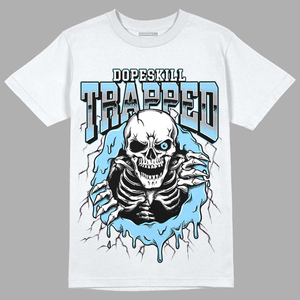 Jordan 7 Retro Chambray DopeSkill T-Shirt Trapped Halloween Graphic Streetwear - White 