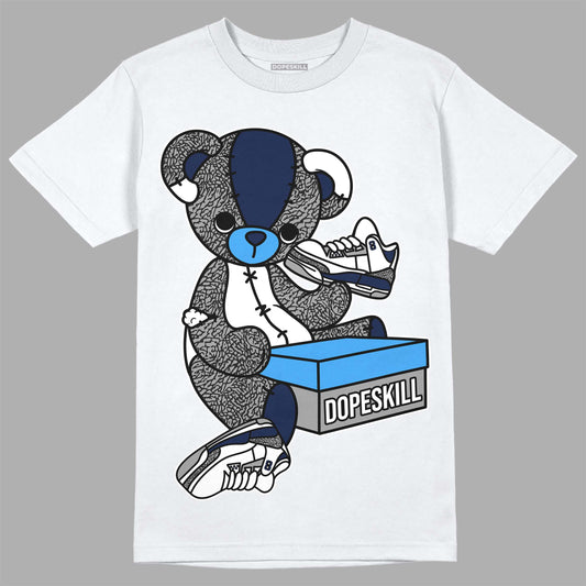 Jordan 3 "Midnight Navy" DopeSkill T-Shirt Sneakerhead BEAR Graphic Streetwear - White