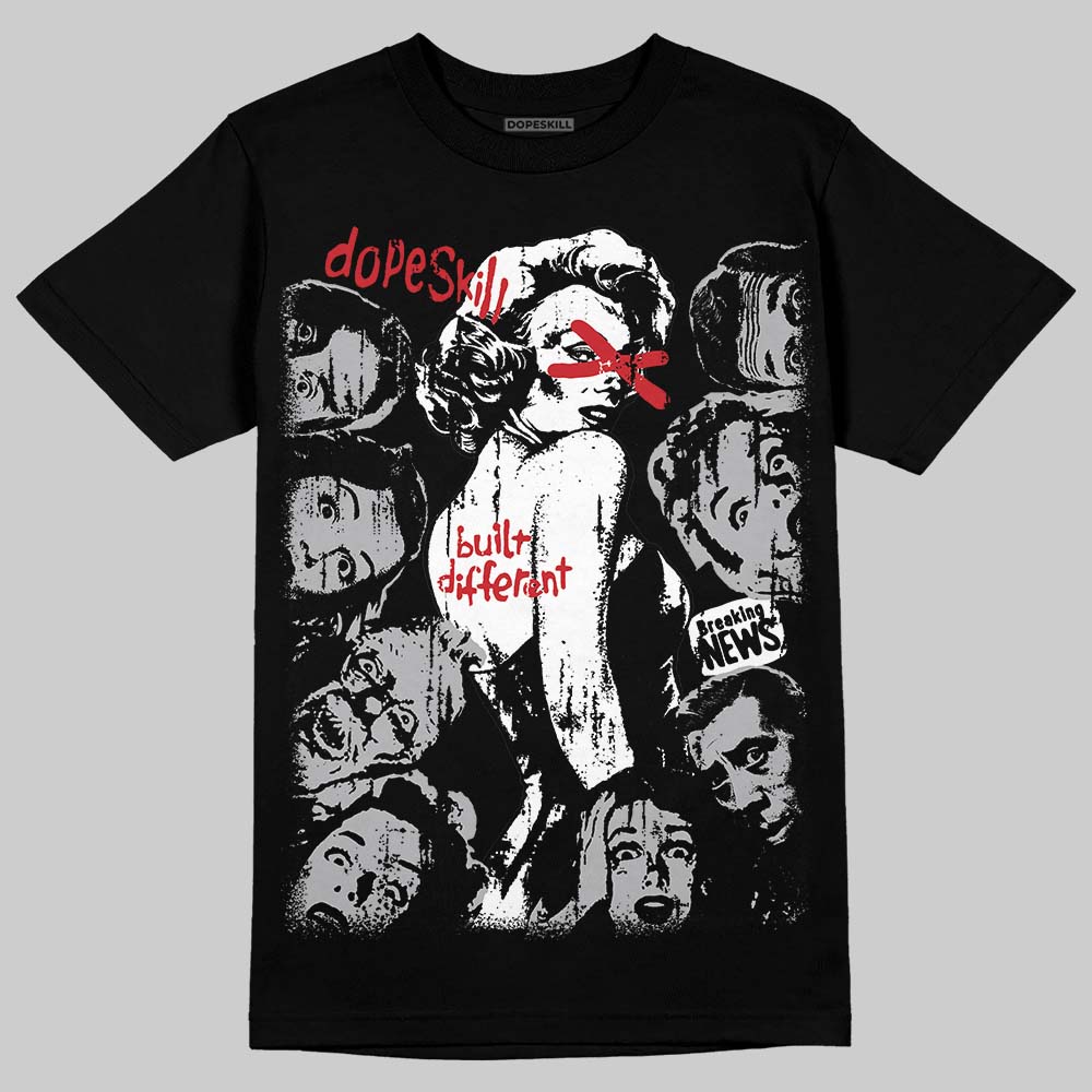 White Cement 4s DopeSkill T-Shirt Built Different Graphic